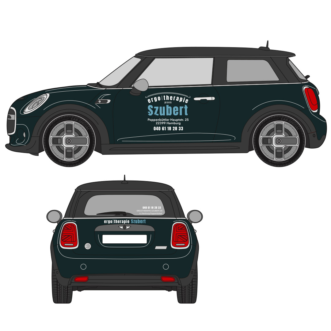 Autobklebung Mini Cooper Ergotherapie Szubert