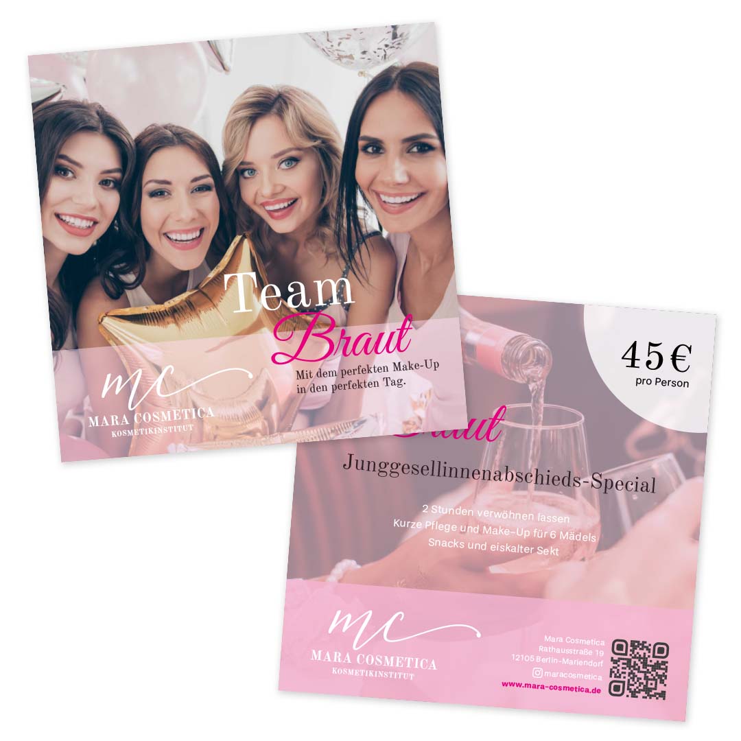 Flyer Junggesellinnen-Special Mara Cosmetica Berlin