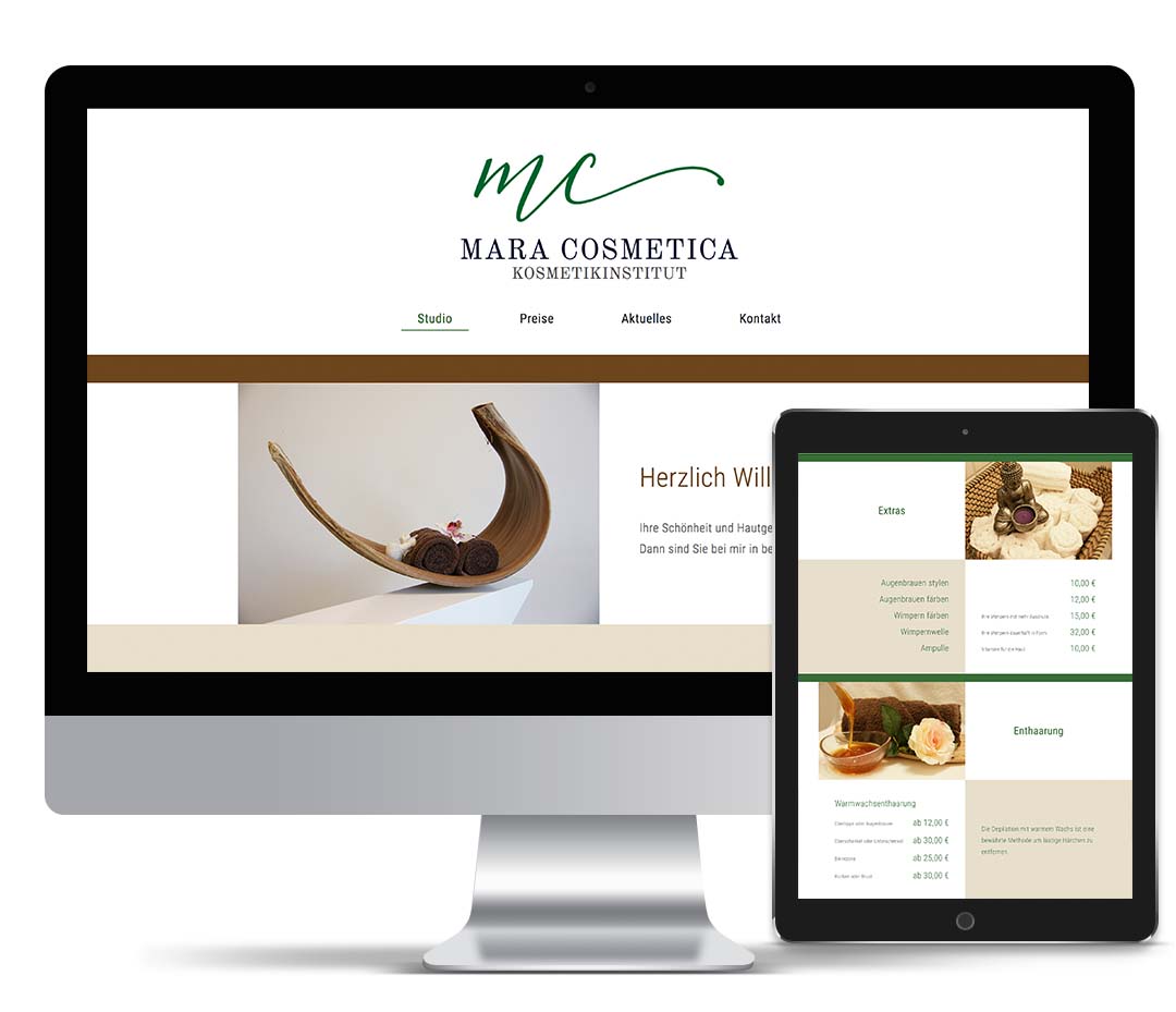 website Mockup Mara Caran Cosmetica