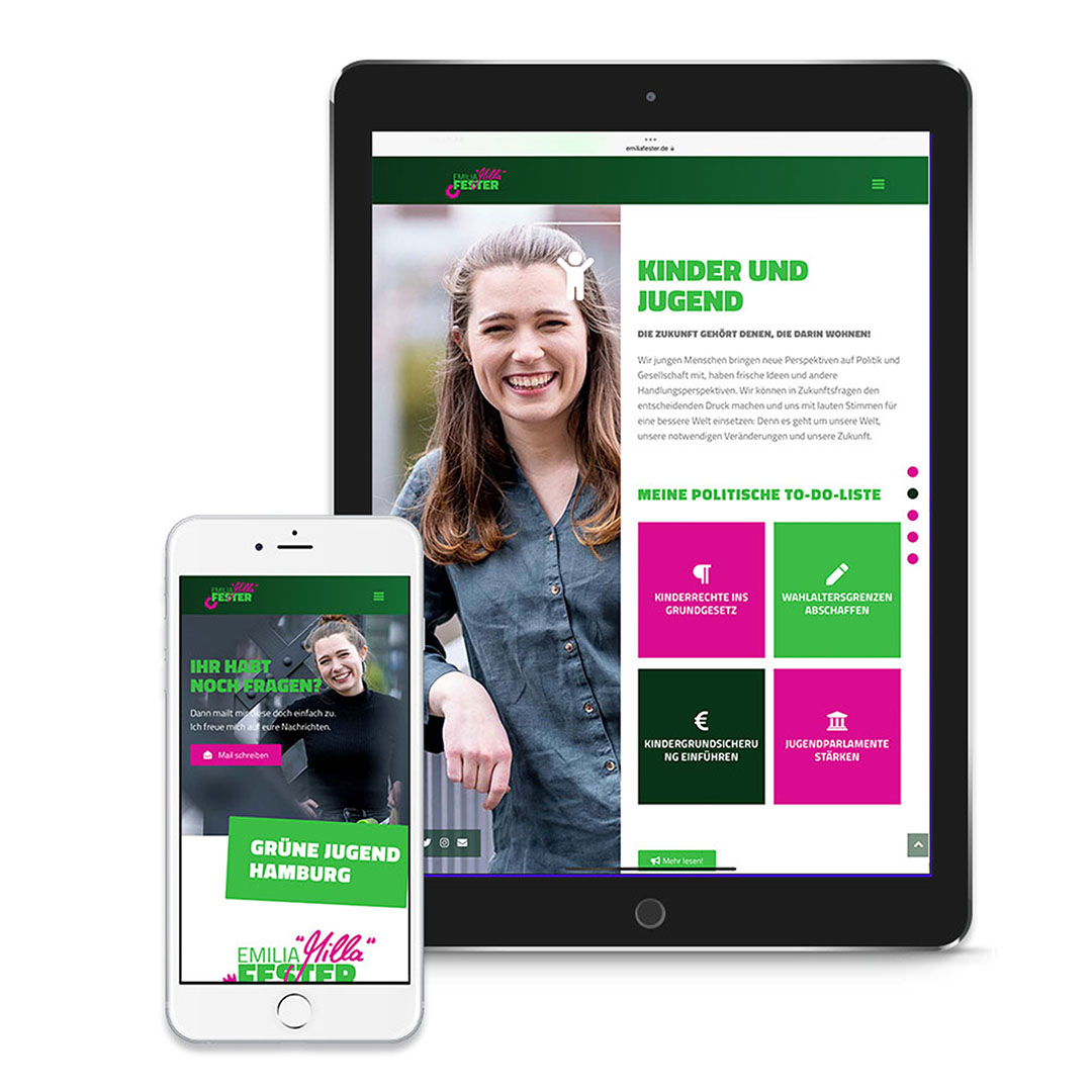emiliafester.de - Website Mockup - Mobile Geräte