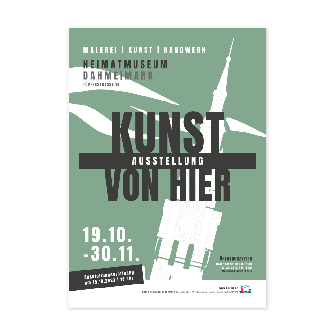Plakat Ausstellung im Heimatmuseum in Dahme/Mark, Brandenburg, Künstler von hier
