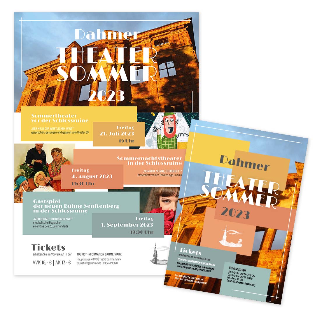 Plakat und Tickets – Dahmer Theatersommer 2023 - in Dahme/Mark, Brandenburg
