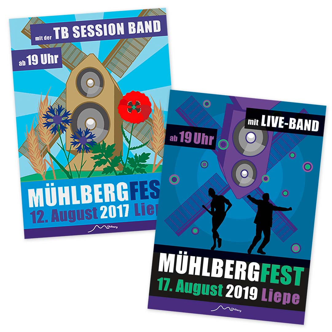 arbeitsprobe plakat mühlbergfest 2019