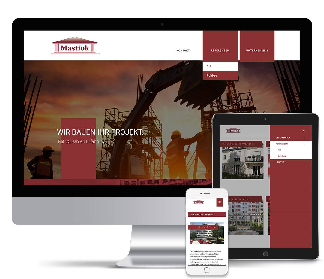 website Mockup Mastiok Bau